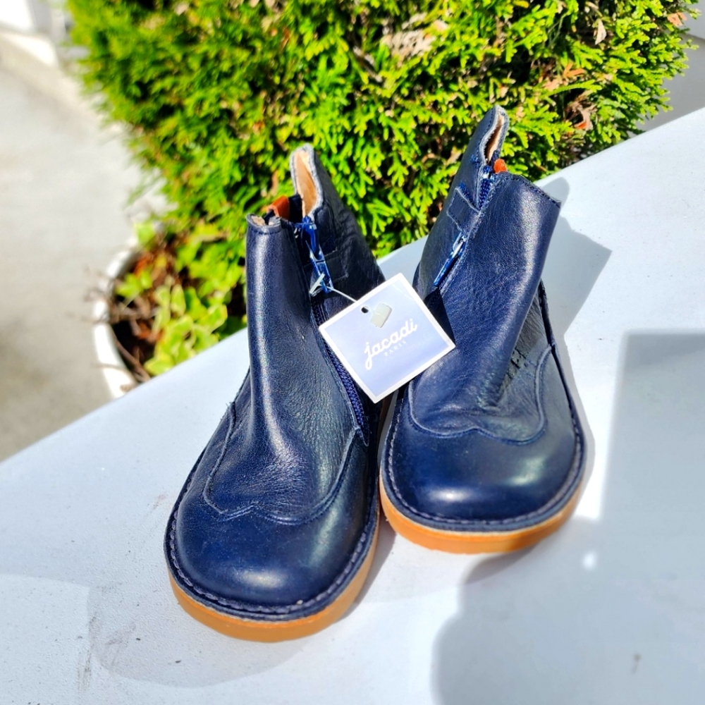 Jacadi Navy Leather Shoes Boots | Children Size 28 / US Kids size 11